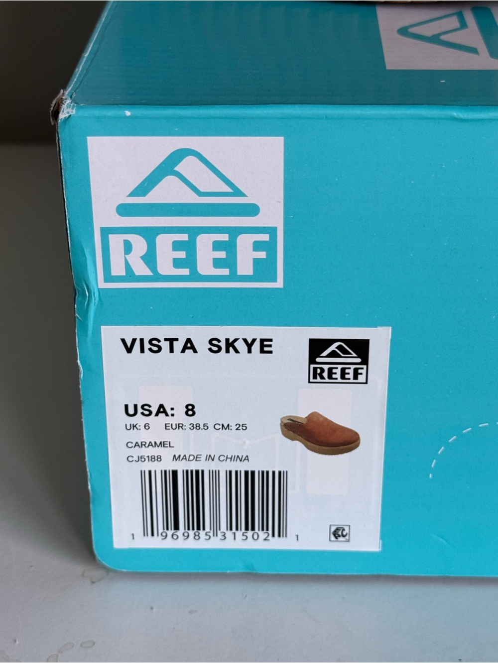 REEF Vista Skye Mule Clog Caramel Suede Leather Platform Slip-on Lightweight 8 - Picture 6 of 8